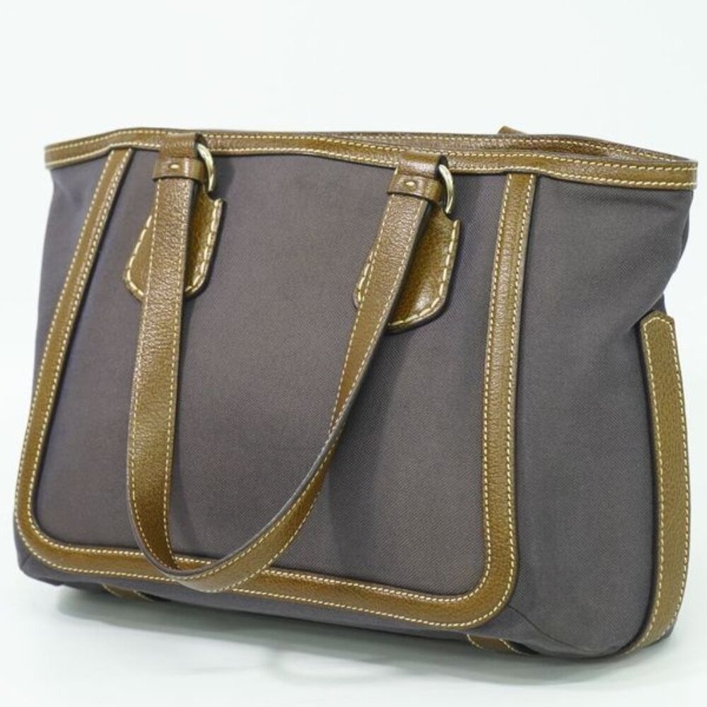 Celine Carriage Logo Tote Handbag Canvas Brown Bag - Picture 2 of 9